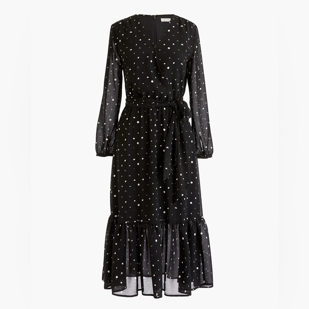 J.Crew Point Sur faux-wrap dress in crinkle chiffon, Size 4